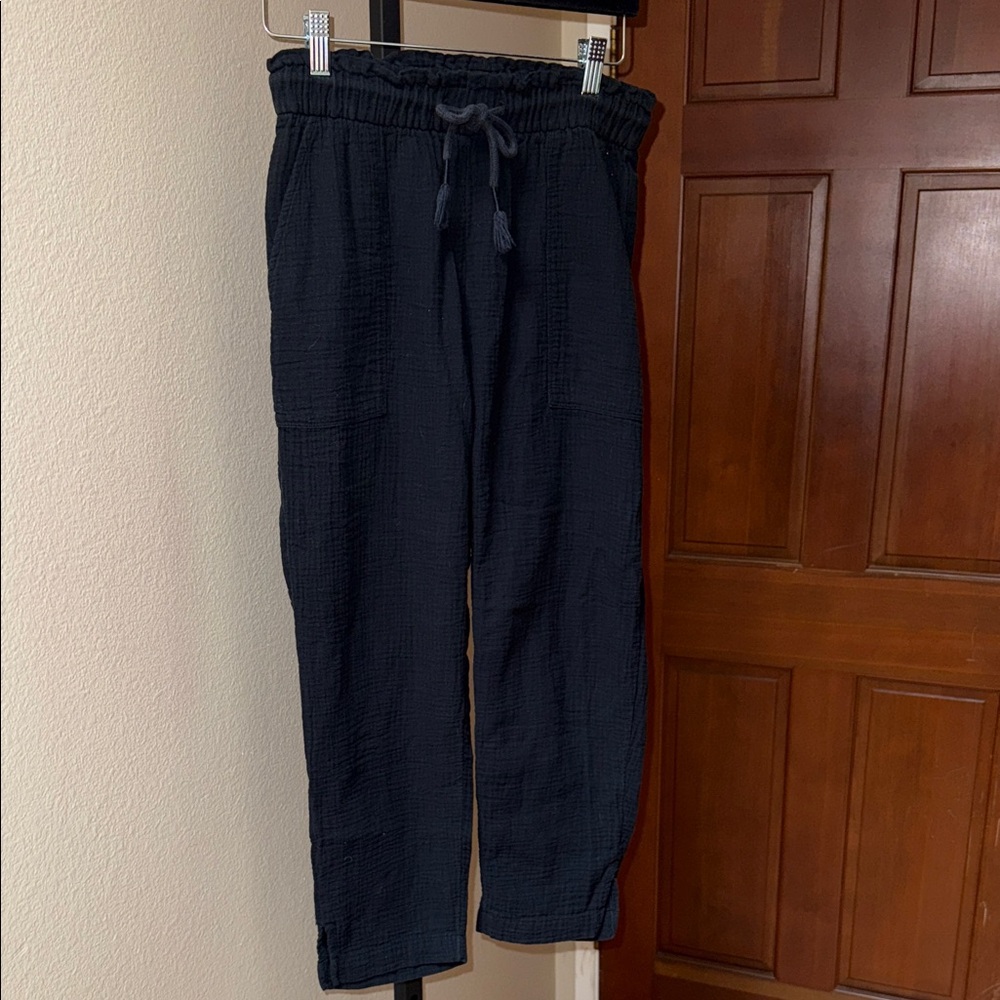 Madewell Women’s Black Elastic Waist Drawstring Cotton Pants Women’s Size XXS